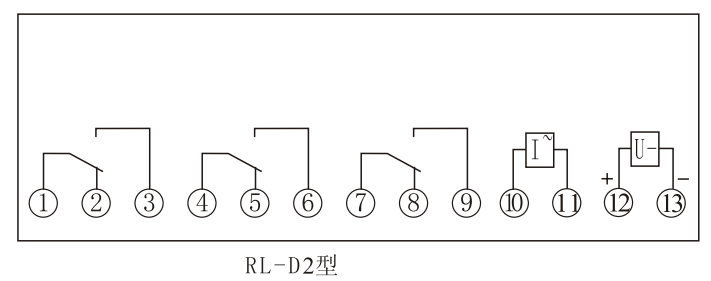 RL-2D內部接線(正視圖(tú))