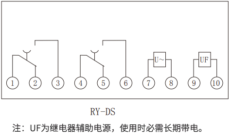 RY-DS係列定時限電壓繼電器內部接線圖