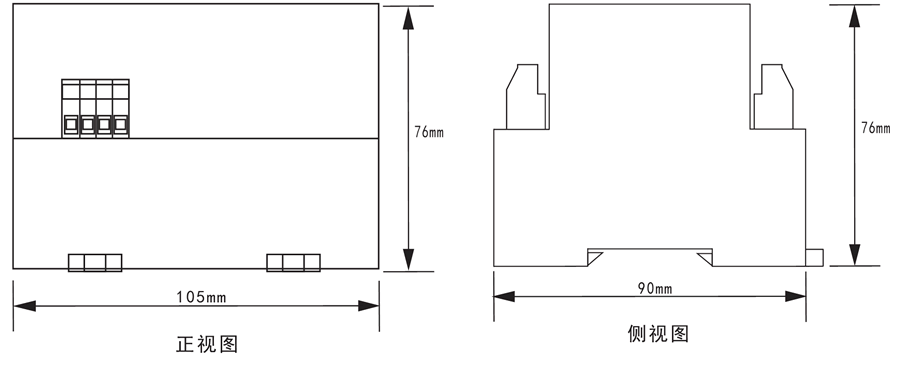 LB-7閉鎖繼電器外形尺寸(cùn)圖