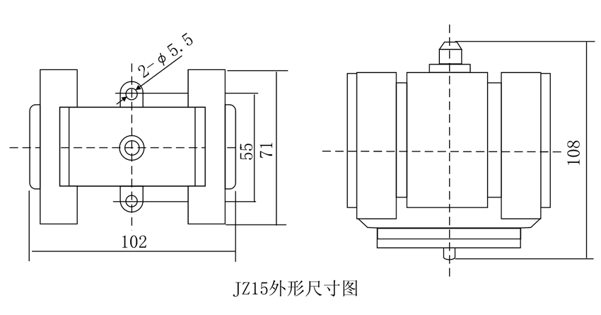 JZ15-26外形及開孔尺寸(cùn)圖