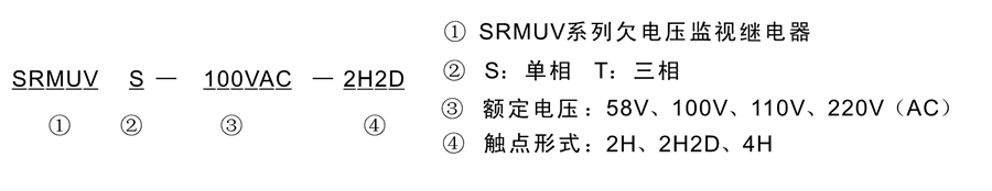 SRMUVS-110VAC-2H型號及其含義