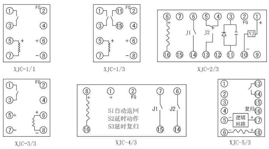 XJC-1/3內部(bù)接(jiē)線圖